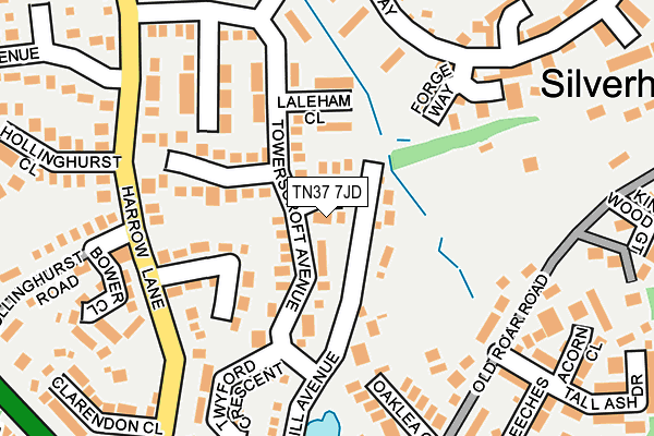 TN37 7JD map - OS OpenMap – Local (Ordnance Survey)