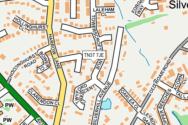 TN37 7JE map - OS OpenMap – Local (Ordnance Survey)