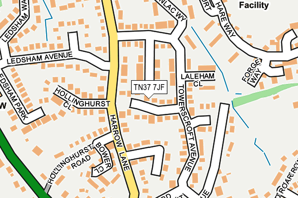 TN37 7JF map - OS OpenMap – Local (Ordnance Survey)