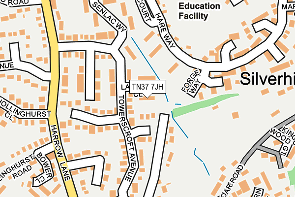 TN37 7JH map - OS OpenMap – Local (Ordnance Survey)