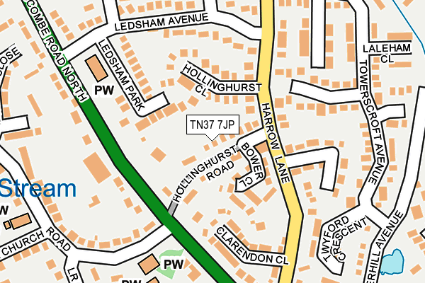 TN37 7JP map - OS OpenMap – Local (Ordnance Survey)