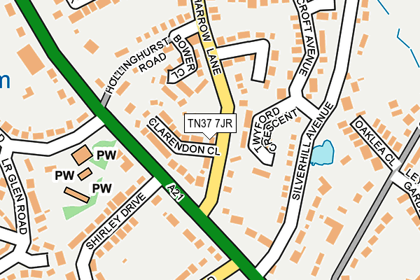 TN37 7JR map - OS OpenMap – Local (Ordnance Survey)