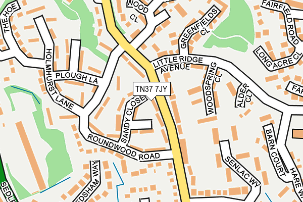 TN37 7JY map - OS OpenMap – Local (Ordnance Survey)