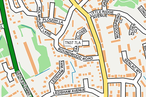 TN37 7LA map - OS OpenMap – Local (Ordnance Survey)