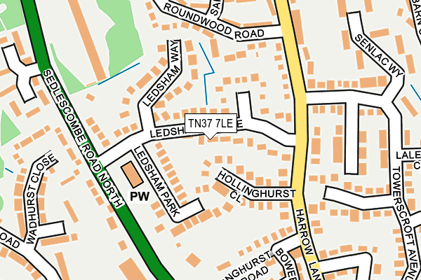 TN37 7LE map - OS OpenMap – Local (Ordnance Survey)