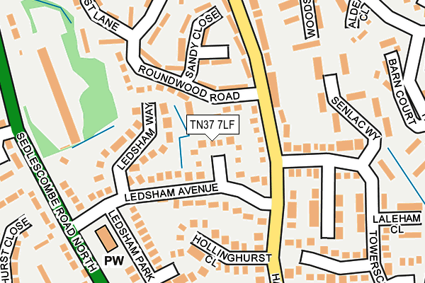 TN37 7LF map - OS OpenMap – Local (Ordnance Survey)