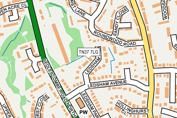 TN37 7LG map - OS OpenMap – Local (Ordnance Survey)