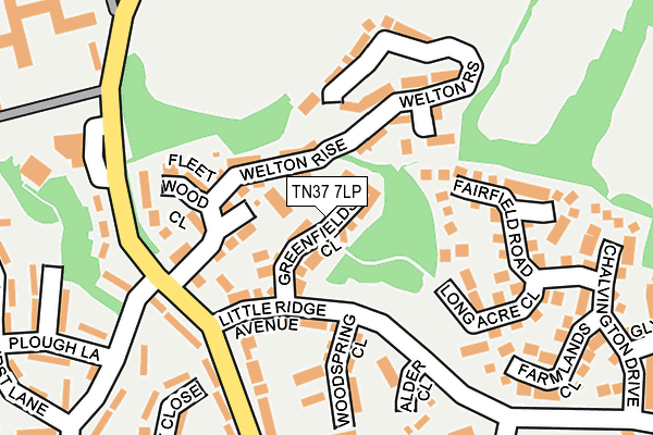 TN37 7LP map - OS OpenMap – Local (Ordnance Survey)