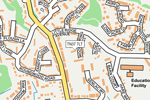 TN37 7LT map - OS OpenMap – Local (Ordnance Survey)