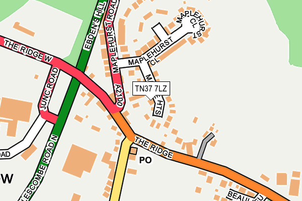 TN37 7LZ map - OS OpenMap – Local (Ordnance Survey)