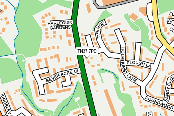 TN37 7PD map - OS OpenMap – Local (Ordnance Survey)