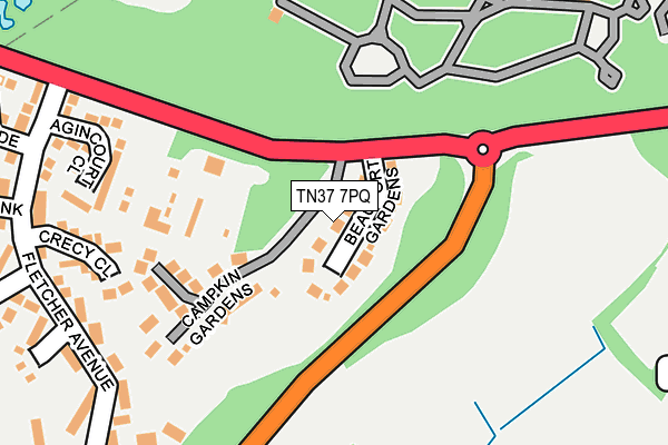 TN37 7PQ map - OS OpenMap – Local (Ordnance Survey)