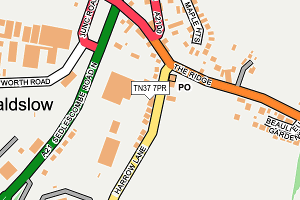 TN37 7PR map - OS OpenMap – Local (Ordnance Survey)