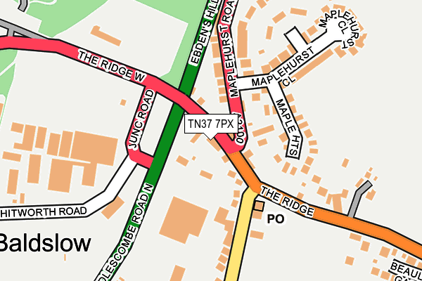 TN37 7PX map - OS OpenMap – Local (Ordnance Survey)