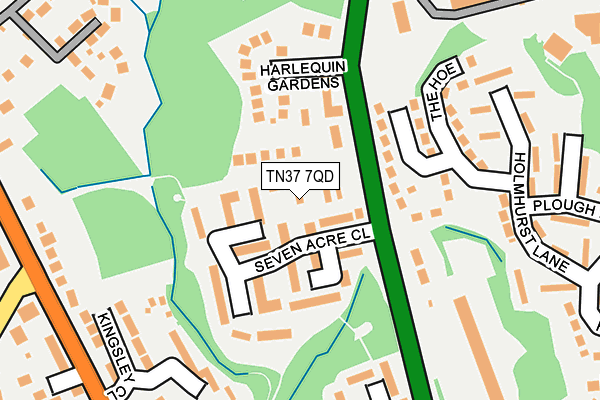 TN37 7QD map - OS OpenMap – Local (Ordnance Survey)