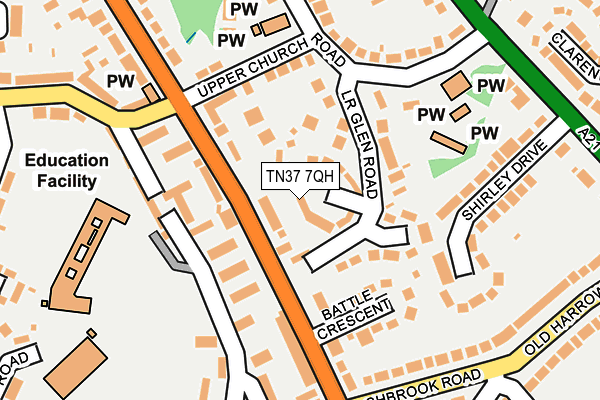 TN37 7QH map - OS OpenMap – Local (Ordnance Survey)