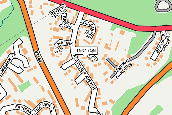 TN37 7QN map - OS OpenMap – Local (Ordnance Survey)