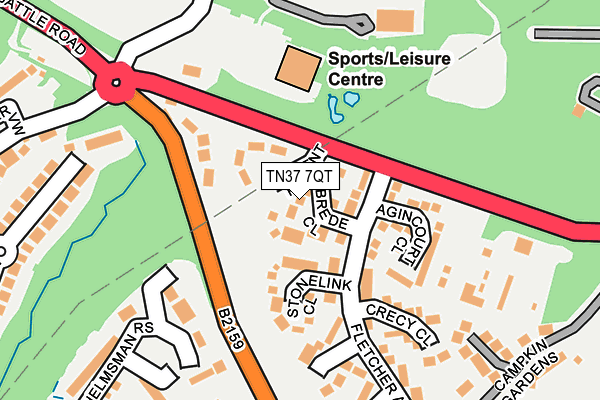 TN37 7QT map - OS OpenMap – Local (Ordnance Survey)
