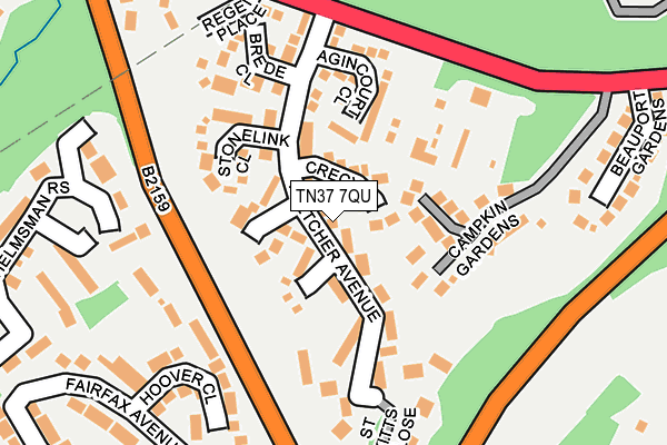 TN37 7QU map - OS OpenMap – Local (Ordnance Survey)