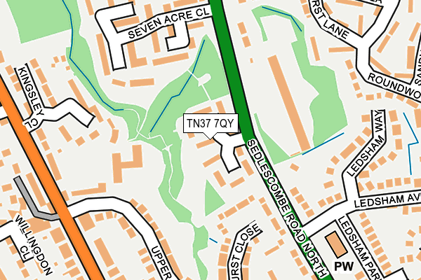 TN37 7QY map - OS OpenMap – Local (Ordnance Survey)