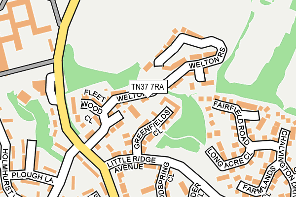 TN37 7RA map - OS OpenMap – Local (Ordnance Survey)