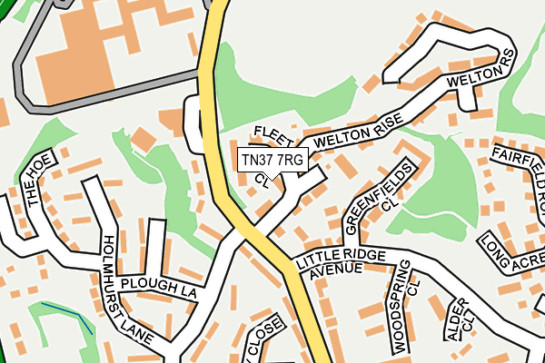 TN37 7RG map - OS OpenMap – Local (Ordnance Survey)