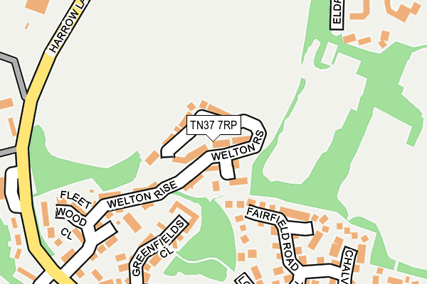 TN37 7RP map - OS OpenMap – Local (Ordnance Survey)