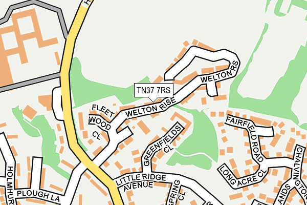 TN37 7RS map - OS OpenMap – Local (Ordnance Survey)