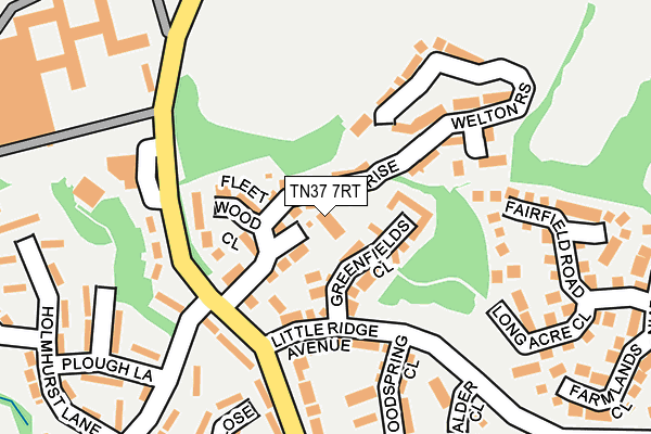 TN37 7RT map - OS OpenMap – Local (Ordnance Survey)