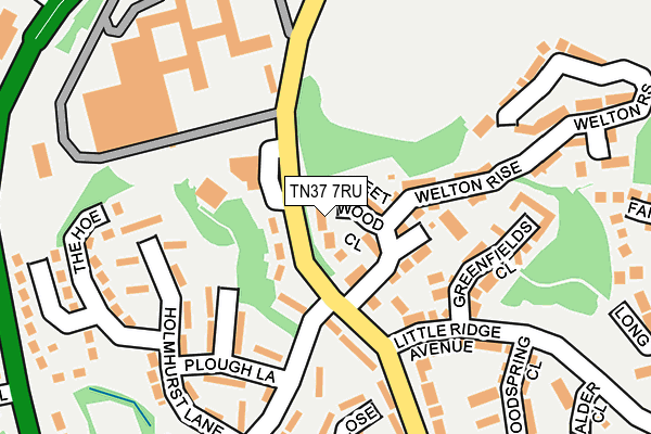 TN37 7RU map - OS OpenMap – Local (Ordnance Survey)