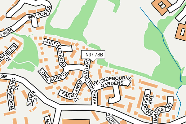 TN37 7SB map - OS OpenMap – Local (Ordnance Survey)
