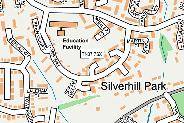 TN37 7SX map - OS OpenMap – Local (Ordnance Survey)