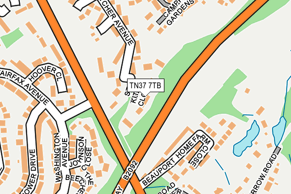 TN37 7TB map - OS OpenMap – Local (Ordnance Survey)