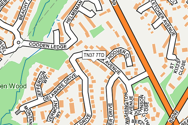 TN37 7TD map - OS OpenMap – Local (Ordnance Survey)