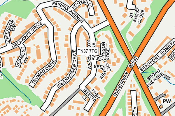 TN37 7TG map - OS OpenMap – Local (Ordnance Survey)