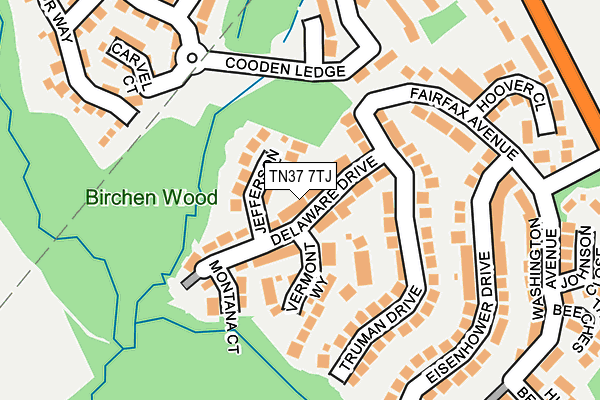 TN37 7TJ map - OS OpenMap – Local (Ordnance Survey)
