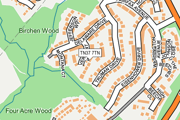 TN37 7TN map - OS OpenMap – Local (Ordnance Survey)