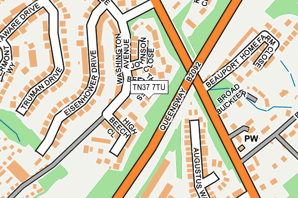 TN37 7TU map - OS OpenMap – Local (Ordnance Survey)
