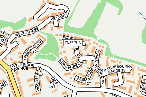 TN37 7UA map - OS OpenMap – Local (Ordnance Survey)