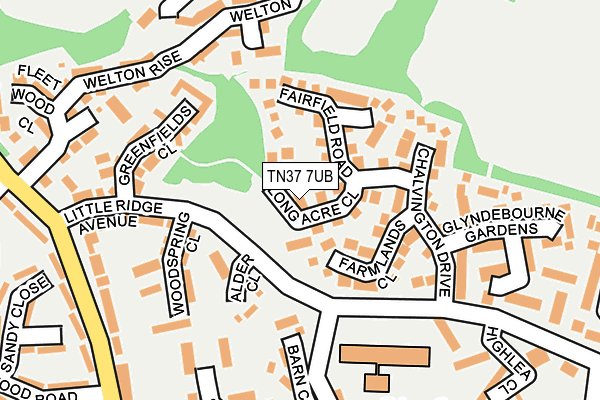 TN37 7UB map - OS OpenMap – Local (Ordnance Survey)