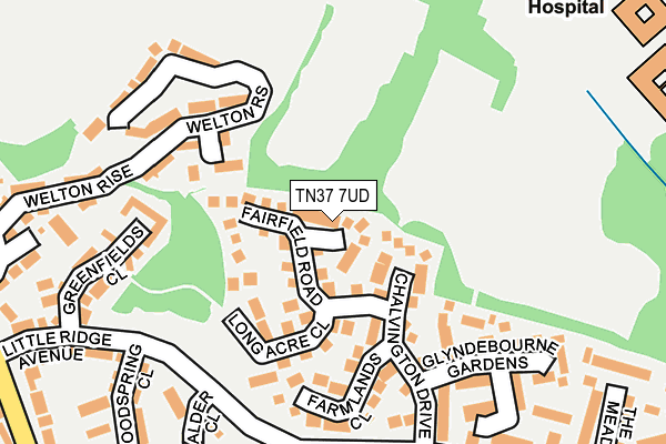 TN37 7UD map - OS OpenMap – Local (Ordnance Survey)