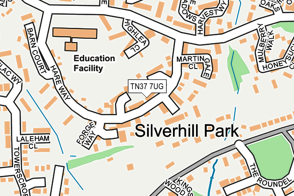 TN37 7UG map - OS OpenMap – Local (Ordnance Survey)