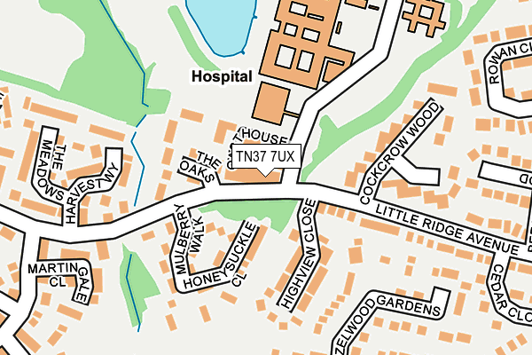 TN37 7UX map - OS OpenMap – Local (Ordnance Survey)