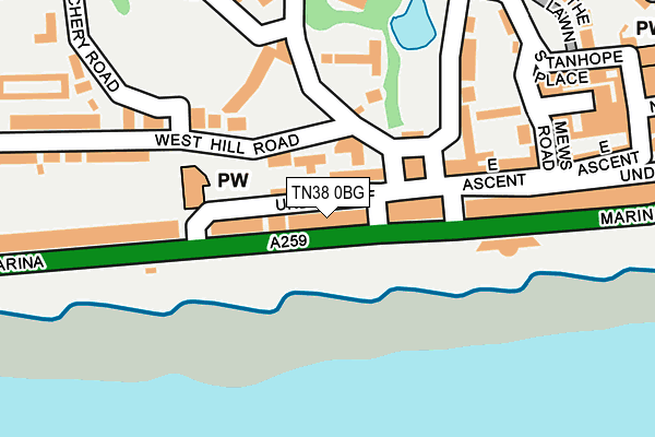 TN38 0BG map - OS OpenMap – Local (Ordnance Survey)