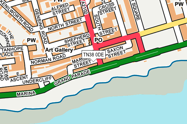 TN38 0DE map - OS OpenMap – Local (Ordnance Survey)