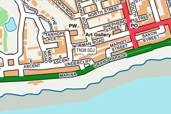 TN38 0DJ map - OS OpenMap – Local (Ordnance Survey)