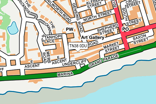 TN38 0DU map - OS OpenMap – Local (Ordnance Survey)