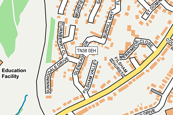 TN38 0EH map - OS OpenMap – Local (Ordnance Survey)