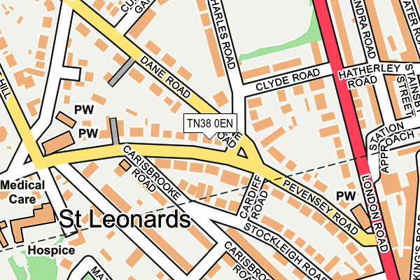 TN38 0EN map - OS OpenMap – Local (Ordnance Survey)