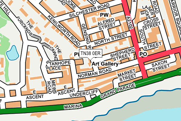 TN38 0ER map - OS OpenMap – Local (Ordnance Survey)